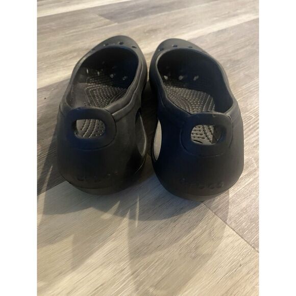 Crocs Kadee Ballet Flats Shoes Women's Sz 9 Black Rubber Slingback Slip On - Picture 4 of 8